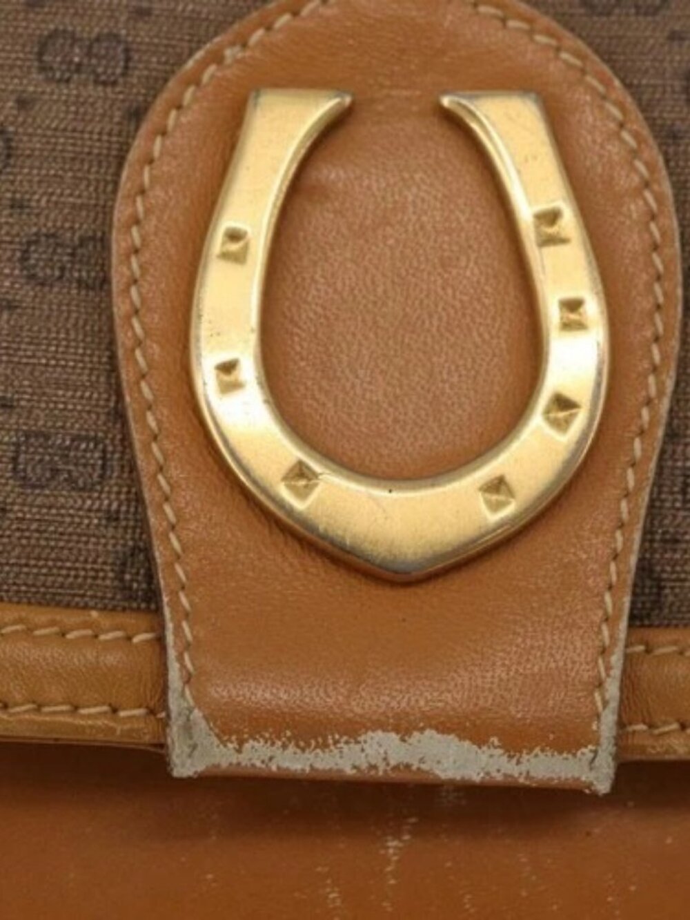 GUCCI Micro GG Supreme Shoulder Bag PVC Beige Gold Auth BA13145 - Picture 8 of 16